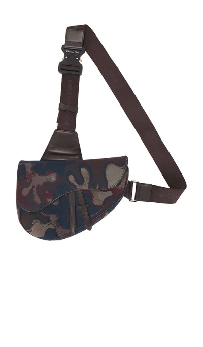 Fwrd Renew Dior Camouflage Saddle Bag In Green
