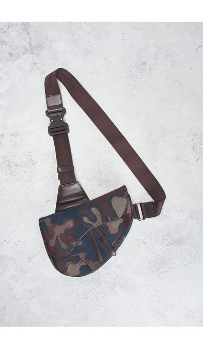 Fwrd Renew Dior Camouflage Saddle Bag In Green