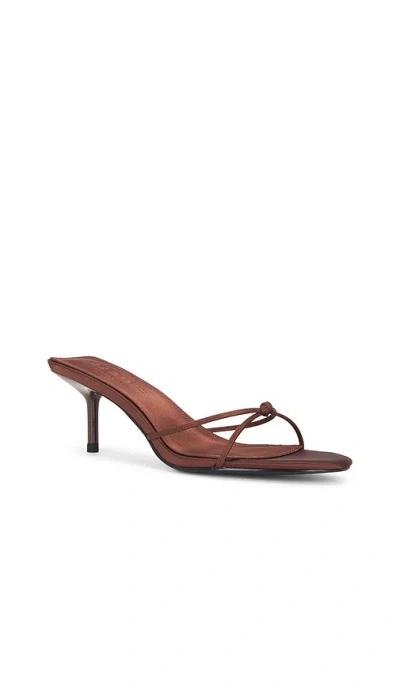 Femme La 55mm Maeve Knotted Satin Sandals In Brown
