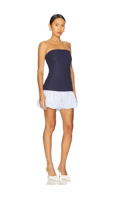 Line & Dot Eline Bubble Romper In Navy