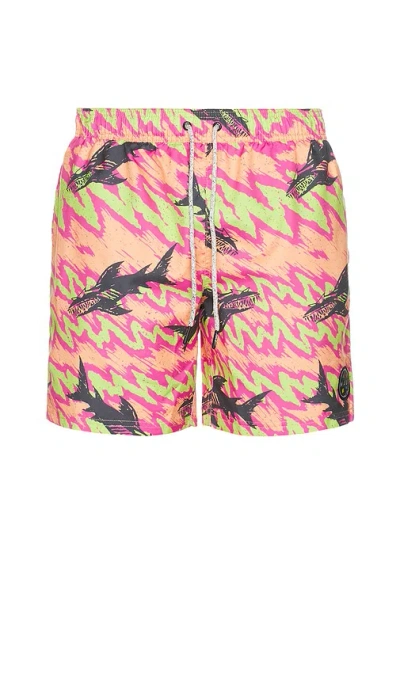 Maui And Sons Frenzy Classic Swim Trunks In Pink