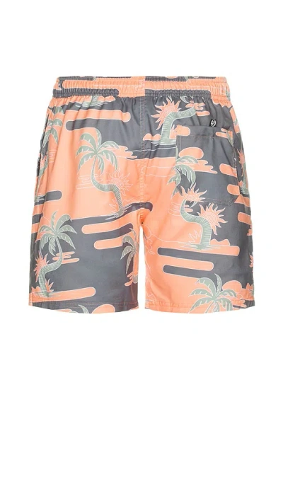 Maui And Sons Sol Dias Classic Swim Trunks In Coral