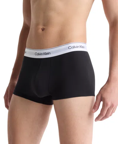 Calvin Klein Cotton Stretch Mens Low Rise Trunk 3 Pack In Black