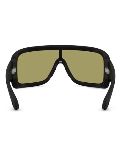 Moncler 142mm Rectangular Shield Sunglasses In Black