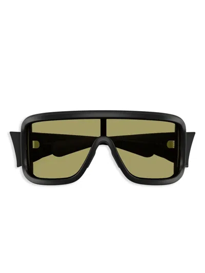 Moncler 142mm Rectangular Shield Sunglasses In Black