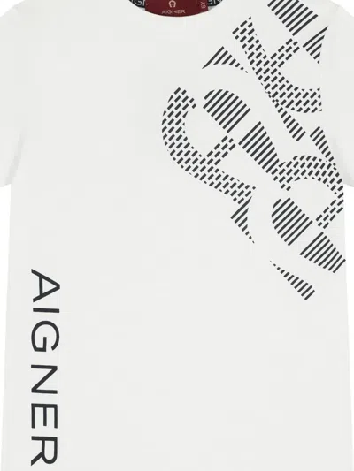 Aigner Logo T-shirt In White