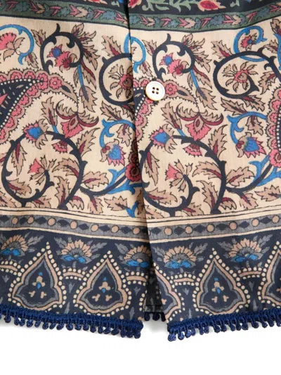 Valentino Paisley Pattern Bowling Shirt With Regular Collar In Neutrals