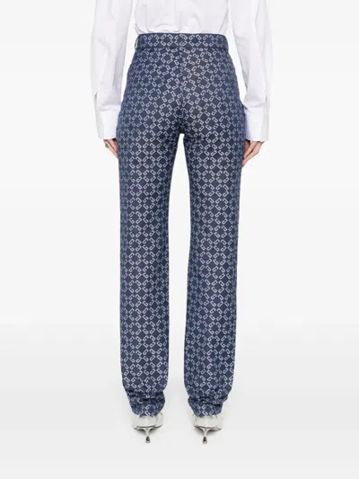 Givenchy High-waisted Tapered Jeans With Distinctive Pattern In Blue