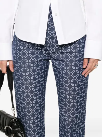 Givenchy High-waisted Tapered Jeans With Distinctive Pattern In Blue