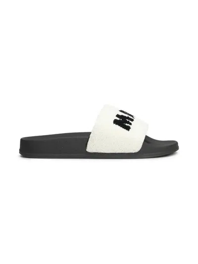 Marni Ciabatte Slide In Spugna Con Maxi Logo In White