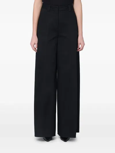 The Latest Thelatest Wide Black Alma Trousers In Black
