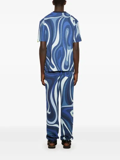 Pucci Marmo-print T-shirt In Blue