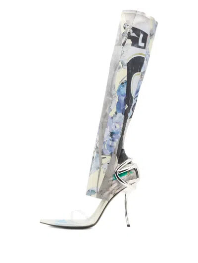 Diesel Hybrid Sandals With Graphic Print In Multi
