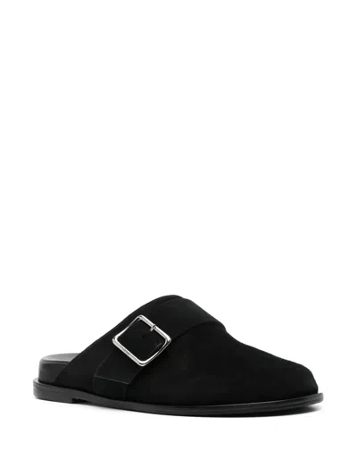 Aeyde Finja Suede Slides In Black