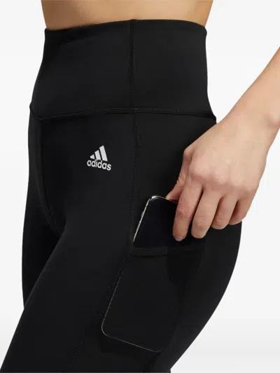 Adidas Originals Designed To Move High-rise Sport Zebra 7/8 Tights In Black