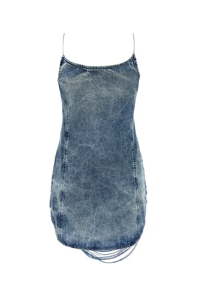 Diesel Sleek Fitted Dress With Gathered Hem Detail In Blue