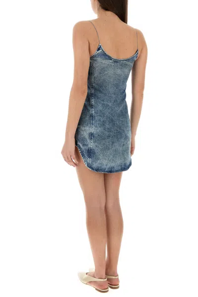 Diesel Sleek Fitted Dress With Gathered Hem Detail In Blue
