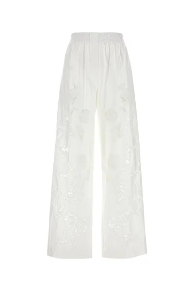 Magda Butrym Women White Poplin Wide-leg Pant
