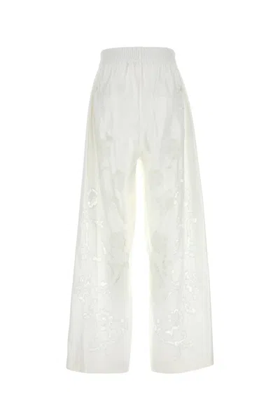 Magda Butrym Women White Poplin Wide-leg Pant