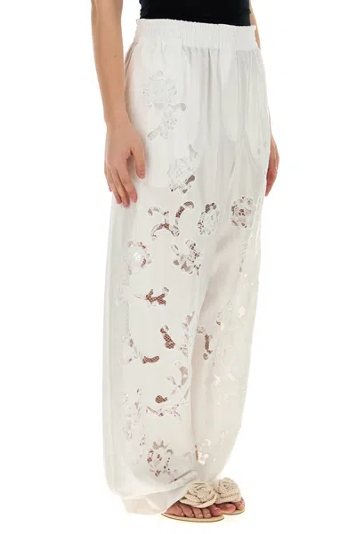 Magda Butrym Women White Poplin Wide-leg Pant