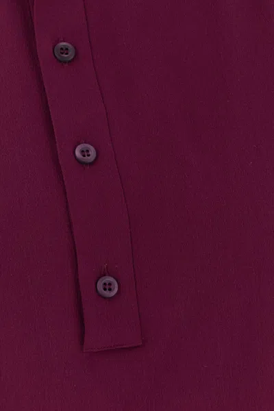 Prada Crepe Grape Blouse Bow Detail In Purple