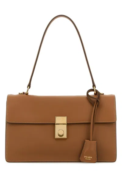 Prada Borsa A Mano In Pelle Cammello Donna In Brown