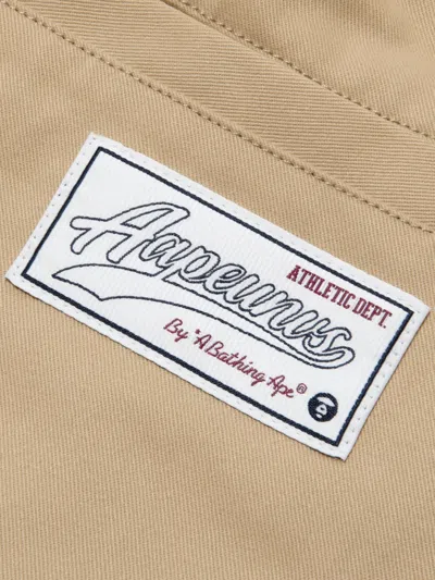 Aape By A Bathing Ape Embroidered-pattern Bermuda Shorts In Neutrals