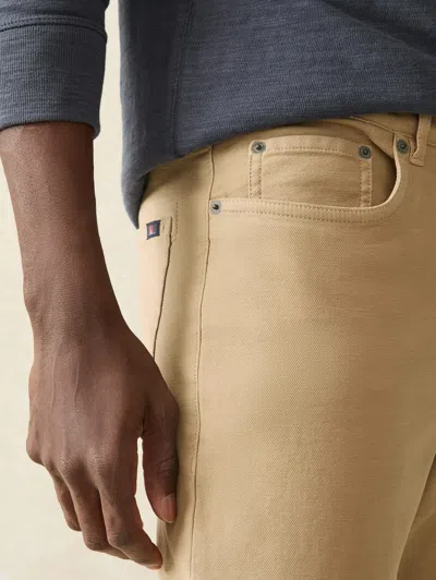 Faherty Stretch Terry Straight Leg Five-pocket Pants In Desert Khaki