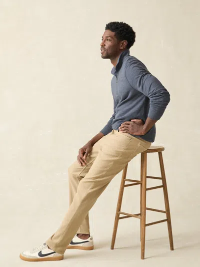 Faherty Stretch Terry Straight Leg Five-pocket Pants In Desert Khaki