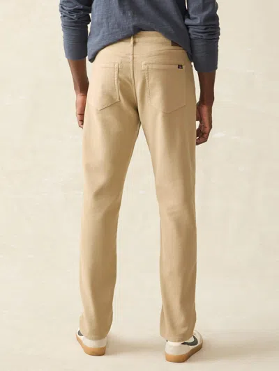 Faherty Stretch Terry Straight Leg Five-pocket Pants In Desert Khaki