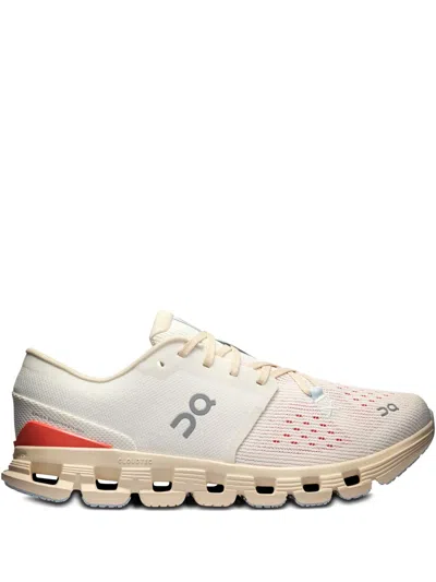 On Running Cloud X4 Mesh Running Sneakers In White
