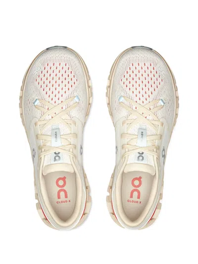 On Running Cloud X4 Mesh Running Sneakers In White