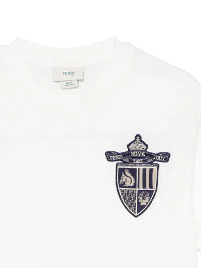 Fendi Logo-patch T-shirt In White