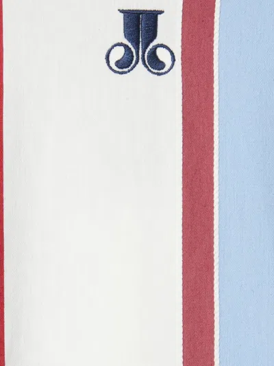 La Doublej Libertine Belted Gathered Striped Cotton-blend Poplin Midi Shirt Dress In White