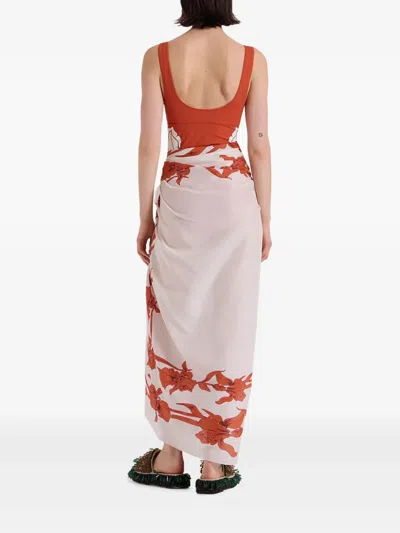 La Doublej Graphic-print Pareo In Neutrals