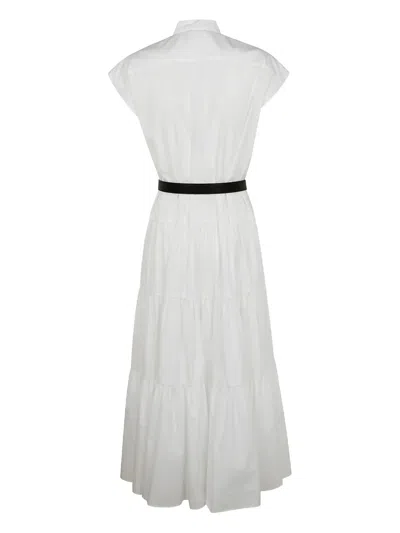 Max Mara Women's Bairo Poplin Sleeveless Maxi Dress White In White