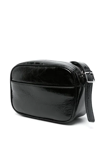 Courrèges Reedition Naplack Mini Bag With Engraved Logo In Black