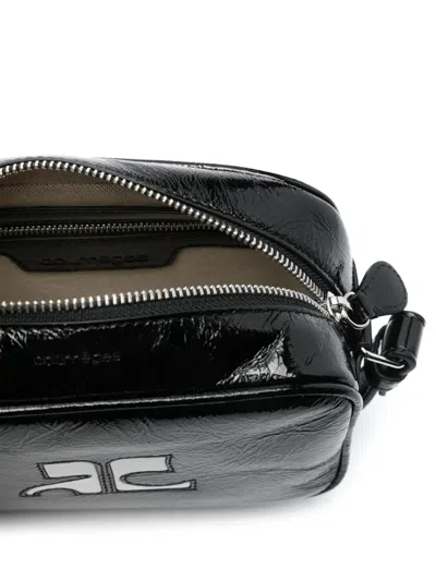 Courrèges Reedition Naplack Mini Bag With Engraved Logo In Black