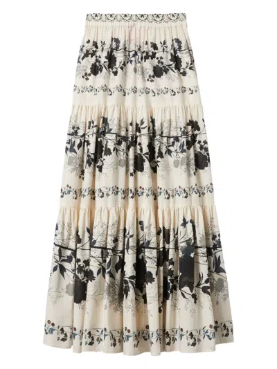 La Doublej Tiered Skirt In Neutrals