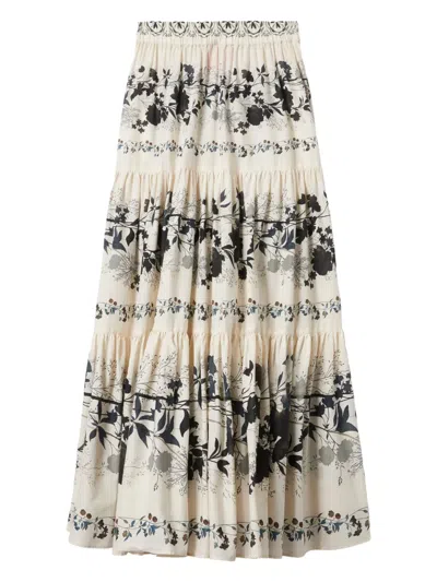 La Doublej Tiered Skirt In Neutrals