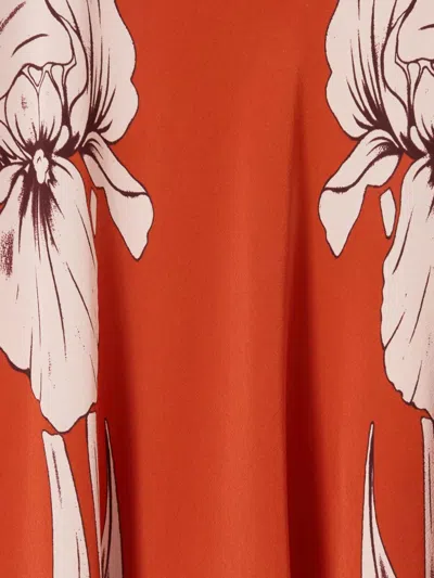 La Doublej Marlene Floral-print Silk-crepe Maxi Dress In Orange
