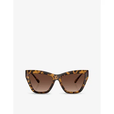 Michael Kors Womens Mk2211u Dubai Cat Eye-frame Acetate Sunglasses Brown In Brown Gradient Polar