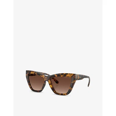 Michael Kors Womens Mk2211u Dubai Cat Eye-frame Acetate Sunglasses Brown In Brown Gradient Polar