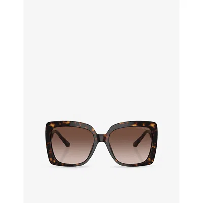 Michael Kors Womens Mk2213 Nice Butterfly-frame Acetate Sunglasses Brown In Brown