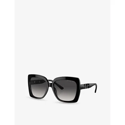 Michael Kors Womens Mk2213 Nice Butterfly-frame Acetate Sunglasses Black In Dark Grey Gradient