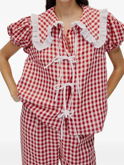 Sleeper Checked Pyjama Top In Red