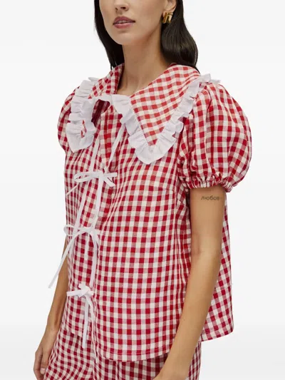 Sleeper Checked Pyjama Top In Red