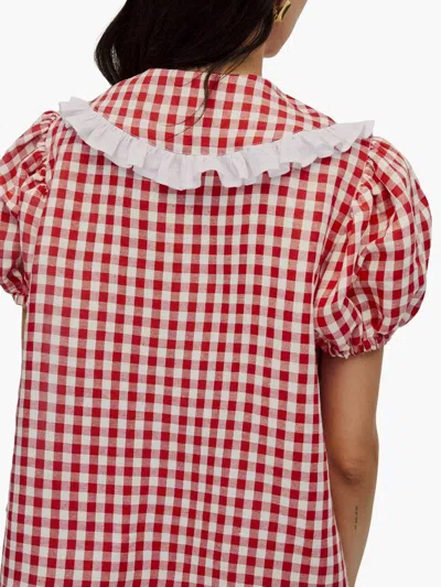 Sleeper Checked Pyjama Top In Red