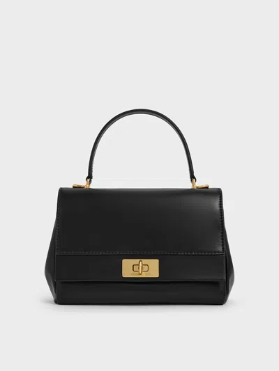 Charles & Keith - Lennie Chain-strap Top Handle Bag In Black