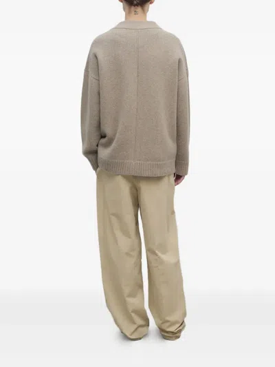 The Row Lilas Light Khaki Cotton And Linen Trousers In Green